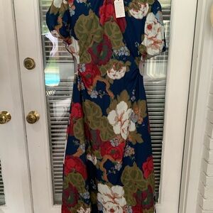 White and Red Sleeveless Midi Sundress for Wedding Guests